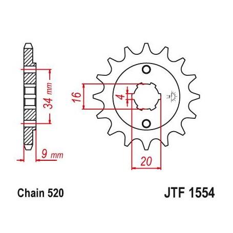 Steel Front Sprocket. JTF1554.13