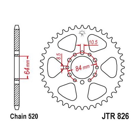 Steel Rear Sprocket. JTR826.47