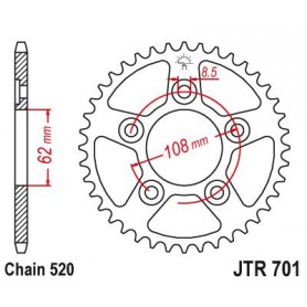 Steel Rear Sprocket. JTR701.38