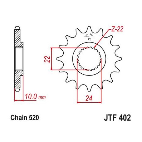 Steel Front Sprocket. JTF402.13