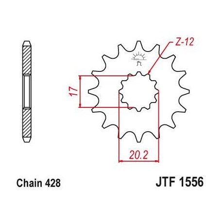 Steel Front Sprocket. JTF1556.12