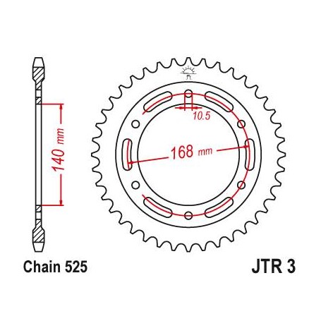 Steel Rear Sprocket. JTR3.41