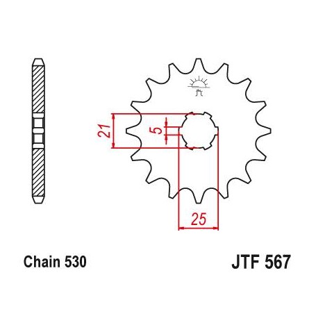 Steel Front Sprocket. JTF567.16