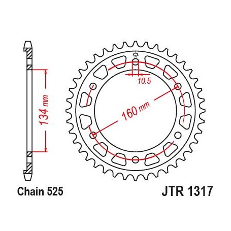 Steel Rear Sprocket. JTR1317.43