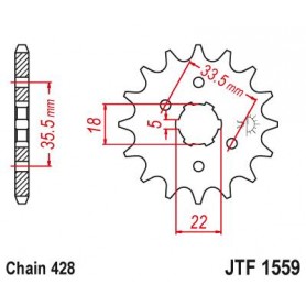 Steel Front Sprocket. JTF1559.14