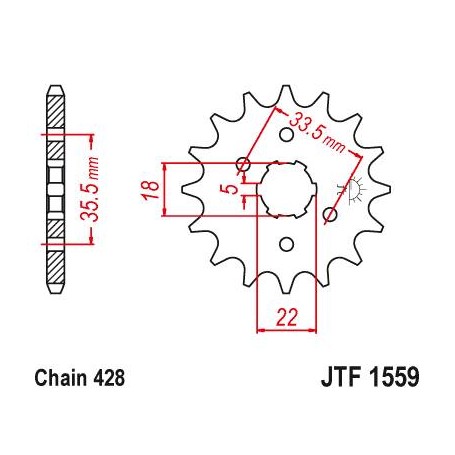 Steel Front Sprocket. JTF1559.14