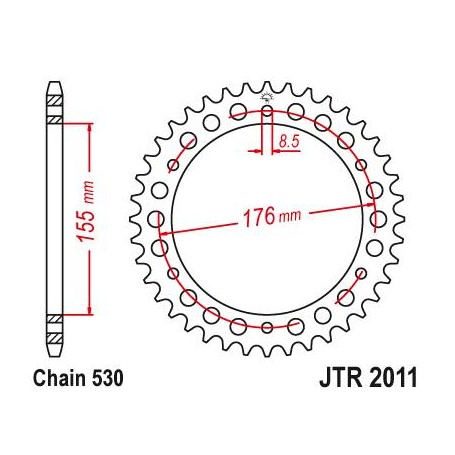 Steel Rear Sprocket. JTR2011.42