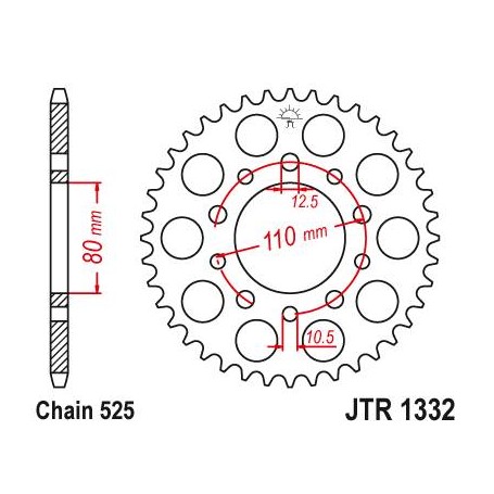 Steel Rear Sprocket. JTR1332.36