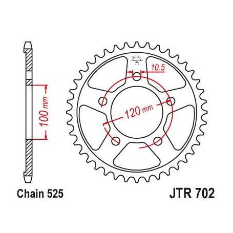 Steel Rear Sprocket. JTR702.40