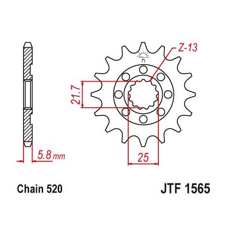 Steel Front Sprocket. JTF1565.13