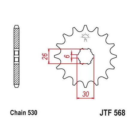 Steel Front Sprocket. JTF568.16