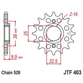 Steel Front Sprocket. JTF403.15