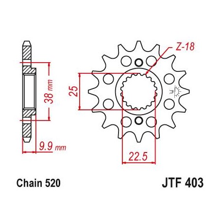 Steel Front Sprocket. JTF403.15