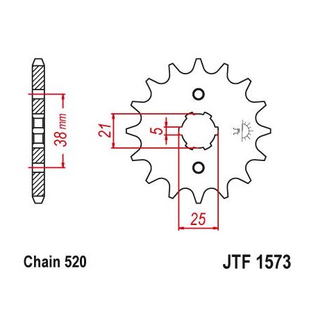 Steel Front Sprocket. JTF1573.13