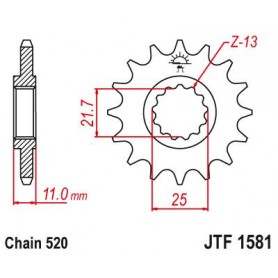 Steel Front Sprocket. JTF1581.16