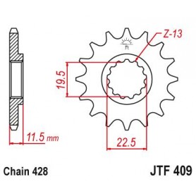 Steel Front Sprocket. JTF409.16