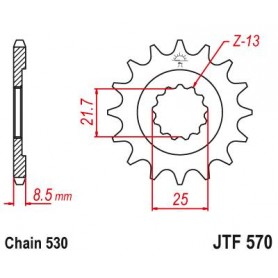Steel Front Sprocket. JTF570.16