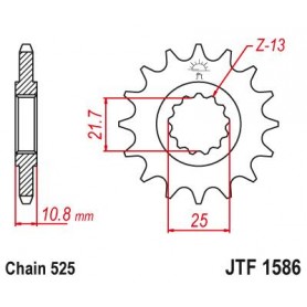 Steel Front Sprocket. JTF1586.16