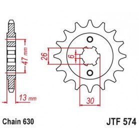 Steel Front Sprocket. JTF574.16