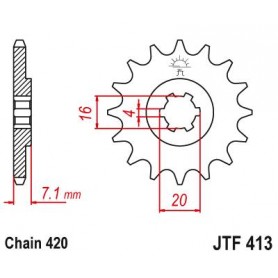 Steel Front Sprocket. JTF413.12