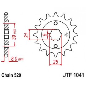 Steel Front Sprocket. JTF1041.14