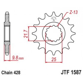 Steel Front Sprocket. JTF1587.16