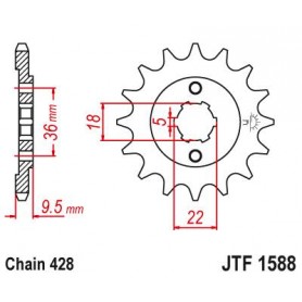 Steel Front Sprocket. JTF1588.19