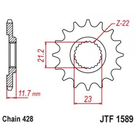Steel Front Sprocket. JTF1589.19