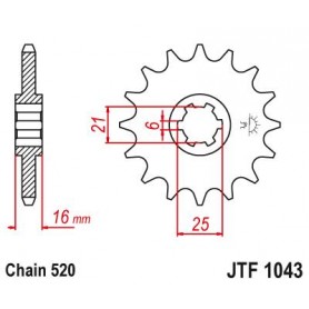 Steel Front Sprocket. JTF1043.14