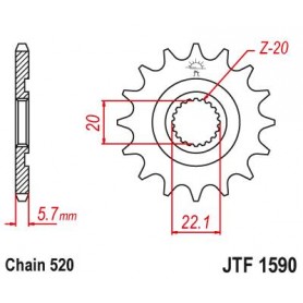 Steel Front Sprocket. JTF1590.13