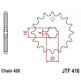 Steel Front Sprocket. JTF416.13