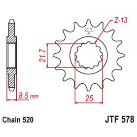 Steel Front Sprocket. JTF578.15