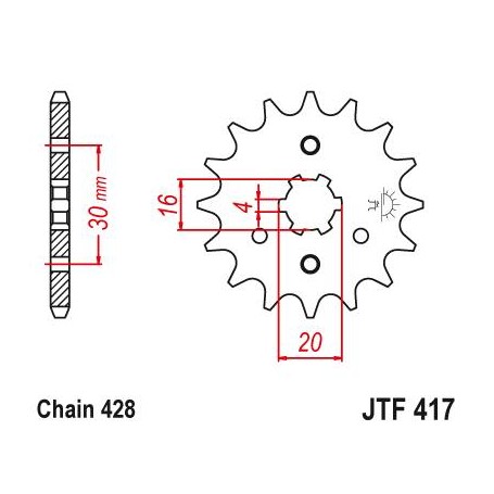 Steel Front Sprocket. JTF417.15