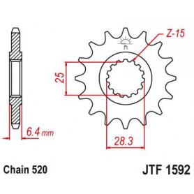 Steel Front Sprocket. JTF1592.14