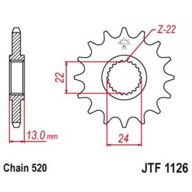 Steel Front Sprocket. JTF1126.16