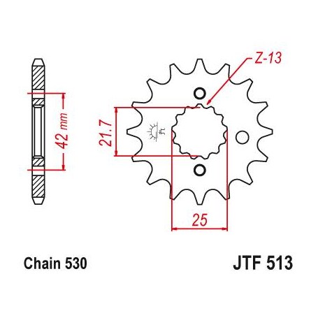 OEM Type Rubber Cushioned Front Sprocket. JTF513.16RB