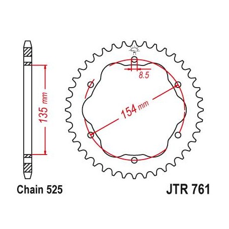 Steel Rear Sprocket. JTR761.39
