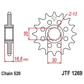 Steel Front Sprocket. JTF1269.15
