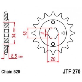 Steel Front Sprocket. JTF270.15