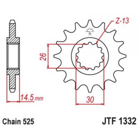 Steel Front Sprocket. JTF1332.14