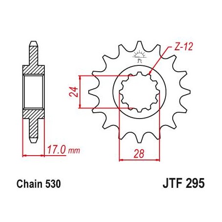 OEM Type Rubber Cushioned Front Sprocket. JTF295.15RB