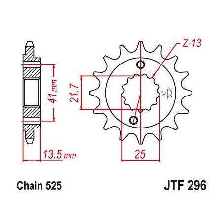 OEM Type Rubber Cushioned Front Sprocket. JTF296.15RB