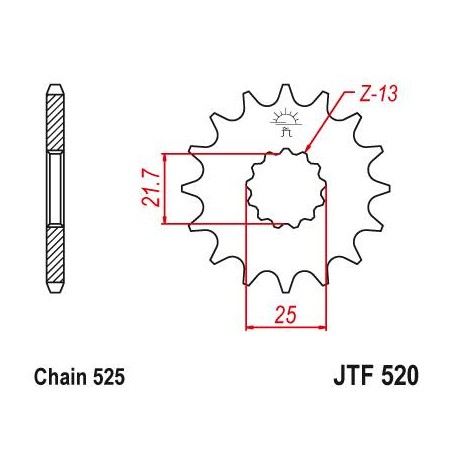 OEM Type Rubber Cushioned Front Sprocket. JTF520.16RB
