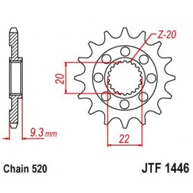 Lightweight Self-Cleaning Front Sprocket. JTF1446.13SC