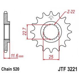 Steel Front Sprocket. JTF3221.11