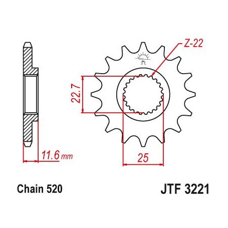 Steel Front Sprocket. JTF3221.11