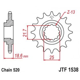 OEM Type Rubber Cushioned Front Sprocket. JTF1538.15RB