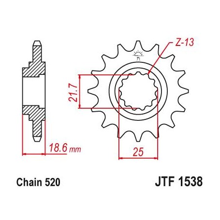 OEM Type Rubber Cushioned Front Sprocket. JTF1538.15RB