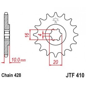 Steel Front Sprocket. JTF410.16