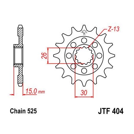 Steel Front Sprocket. JTF404.14